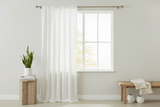 Shiny Satin Solid Single Curtain Panel Drapery 58 Inch Wide - White