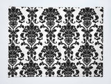 Poplin Damask Floral Dinner Table Placemats Holiday Home Decoration 13" x 19" (Pack of 4)