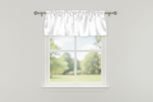 Shiny Smooth Satin Window Valance 58" Wide - White