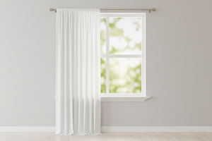 Solid Poplin Window Curtain or Photography Backdrop 58" Wide - White