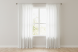 Solid Poplin Window Curtain or Photography Backdrop 58" Wide - White