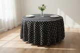 Cotton Polka Dots Round Tablecloth for Wedding/Bridal Shower, Birthdays, Special Events