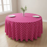 Cotton Polka Dots Round Tablecloth for Wedding/Bridal Shower, Birthdays, Special Events