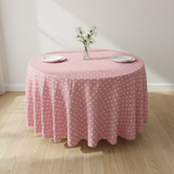 Cotton Polka Dots Round Tablecloth for Wedding/Bridal Shower, Birthdays, Special Events