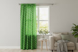 Cotton Curtain Polka Dots Print 58 Inch Wide - White on Green