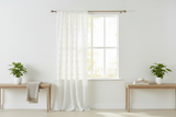 Satin Rosette 3D Pop up Flower Single Curtain Panel 54 Inch Wide - White