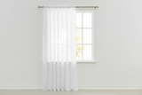 Sheer Tinted Organza Solid Single Curtain Panel 58 Inch Wide - White