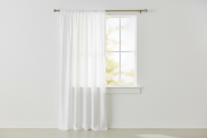 Faux Silk Solid Dupioni Window Curtain 56 Inch Wide - White