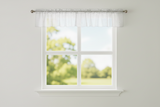 Silver Stars on Sheer Organza Tinted Window Valance 58" Wide - White