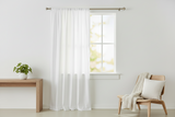 Faux Silk Solid Dupioni Window Curtain 56 Inch Wide - White