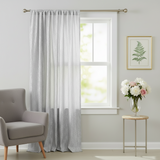 Crinkle Taffeta Crushed Pattern Single Curtain Panel 54 Inch Wide - White