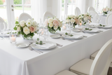 Polyester Poplin Gaberdine Durable Tablecloth Solid - White
