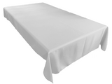 Polyester Poplin Gaberdine Durable Tablecloth Solid - White