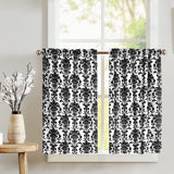 Poplin Damask Floral Café Tier Curtains Window Treatment Kitchen Home Décor