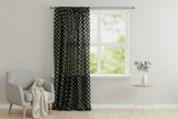 Cotton Curtain Polka Dots Print 58 Inch Wide - White on Black