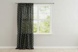 Cotton Curtain Polka Dots Print 58 Inch Wide - White on Black