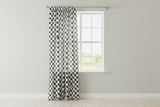 Cotton Curtain Polka Dots Print 58 Inch Wide / Large Dots - White on Black