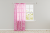 Cotton Curtain Polka Dots Print 58 Inch Wide - White on Pink