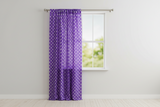 Cotton Curtain Polka Dots Print 58 Inch Wide - White on Purple