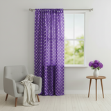 Cotton Curtain Polka Dots Print 58 Inch Wide - White on Purple