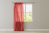 Cotton Curtain Polka Dots Print 58 Inch Wide - White on Red