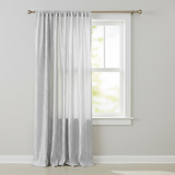 Crinkle Taffeta Crushed Pattern Single Curtain Panel 54 Inch Wide - White