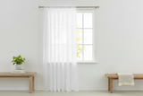 Sheer Tinted Organza Solid Single Curtain Panel 58 Inch Wide - White