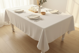 Polyester Poplin Gaberdine Durable Tablecloth Solid - White
