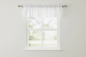 Faux Silk Dupioni Window Valance 56 Inch Wide - White