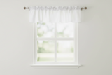 Faux Silk Dupioni Window Valance 56 Inch Wide - White