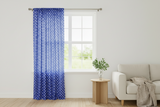 Cotton Curtain Polka Dots Print 58 Inch Wide - White on Royal Blue