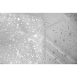 Silver Stars on Sheer Tinted Organza Fabric for Arts, Crafts, & Sewing