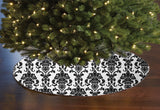 Poplin Damask Floral Tree Skirt Christmas Decoration 58" Round Skirt