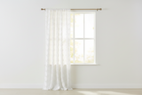 Satin Rosette 3D Pop up Flower Single Curtain Panel 54 Inch Wide - White