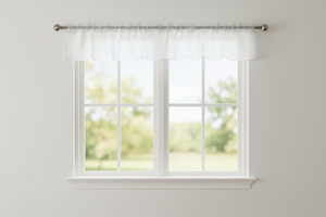 Sheer Organza Window Valance 58" Wide - Solid White
