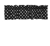 Cotton Window Valance Polka Dots Print 58 Inch Wide / White on Black
