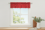 Cotton Window Valance Polka Dots Print 58 Inch Wide - White on Red
