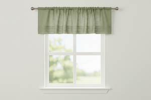 Faux Burlap Window Valance 58" Wide with Pleated Ruffles - Willow