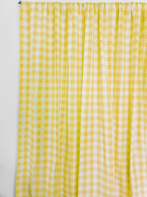 Cotton Gingham Checkered Curtain 58 Inch Wide - Yellow