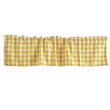 Poplin Gingham Checkered Window Valance 58" Wide Light Yellow