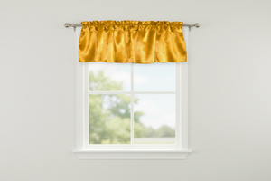 Shiny Smooth Satin Window Valance 58" Wide - Yellow