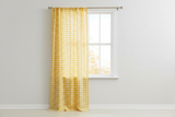 Poplin Gingham Checkered Window Curtain 56 Inch Wide - Yellow