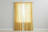 Poplin Gingham Checkered Window Curtain 56 Inch Wide - Yellow