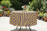 Cotton 1 Inch Wide Stripes Round Tablecloth
