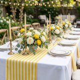 Polyester Runner Yellow Stripes 20" Wide / 120" Long on Sale for $12