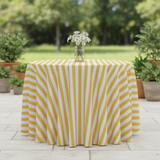 Cotton 1 Inch Wide Stripes Round Tablecloth