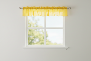 Sheer Organza Window Valance 58" Wide - Solid Yellow