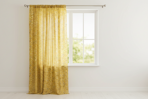 Cotton Curtain Floral Paisley Bandanna Print 58 Inch Wide - Yellow