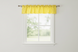 Faux Silk Dupioni Window Valance 56 Inch Wide - Yellow