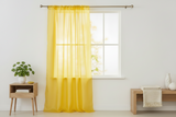 Sheer Tinted Organza Solid Single Curtain Panel 58 Inch Wide - Yellow